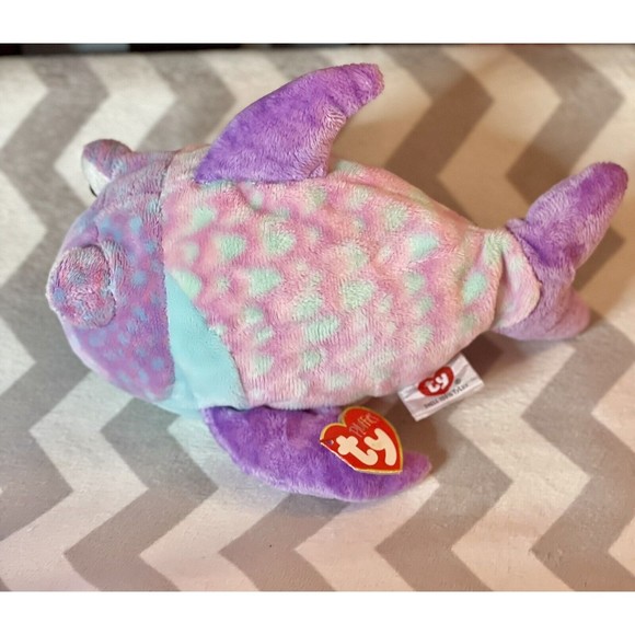 Ty TyLux Pluffies Googly the Pastel Plush Fish with All Tags 2003 - Picture 2 of 6